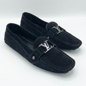 Louis Vuitton Black Suede Loafers